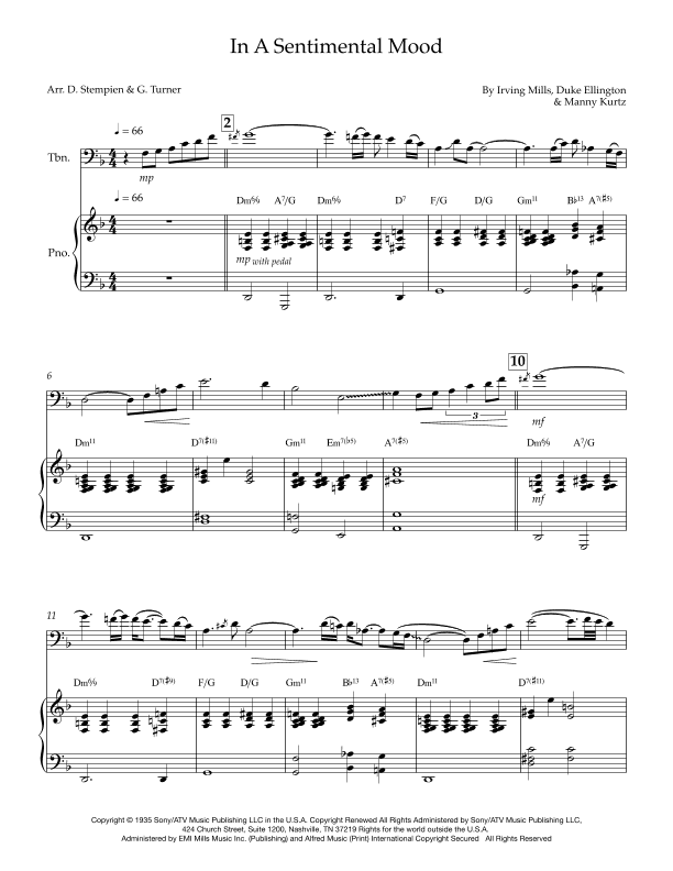 In A Sentimental Mood (arr. Debra E. Stempien, Gregory H. Turner)