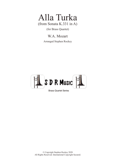 Alla Turka (Turkish March) for Symphonic Brass Quartet (arr. Stephen Rockey)