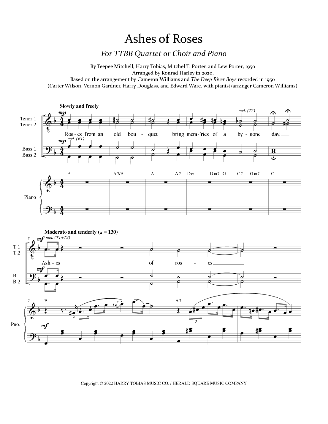 Ashes Of Roses (arr. Konrad Harley)