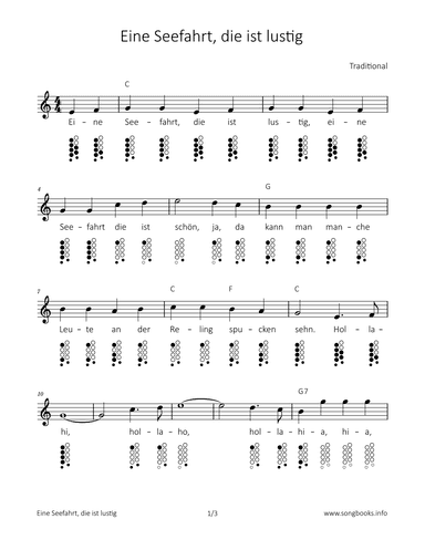 Eine Seefahrt, die ist lustig (arr. songbooks.info)