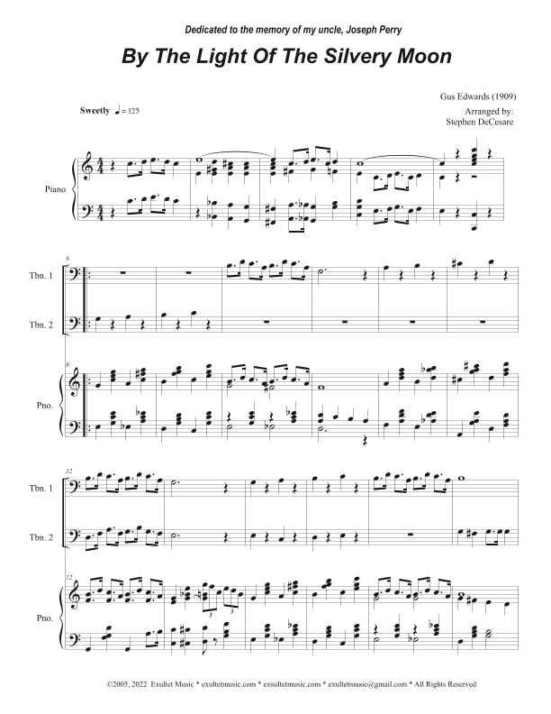 By The Light Of The Silvery Moon (Trombone Duet) (arr. Stephen DeCesare)