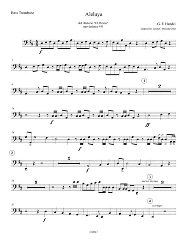 Hallelujah Chorus from The Messiah Oratorio. Intermediate full orchestra. Parts only. (arr. Laura C. Quijada Ortíz)