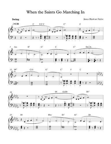 When the saints go marching in (arr. Paul Taylor)