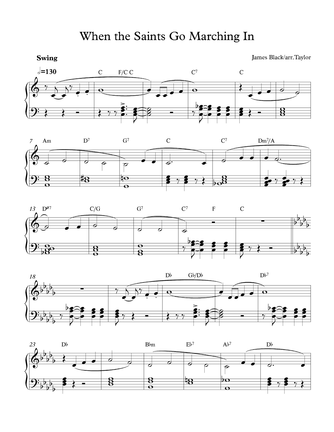 When the saints go marching in (arr. Paul Taylor)