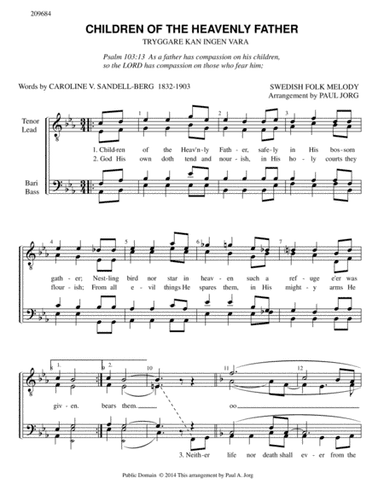 CHILDREN OF THE HEAVENLY FATHER (arr. Paul A. Jorg)