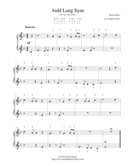 Auld Lang Syne - for very easy piano (arr. Samuel Stokes)