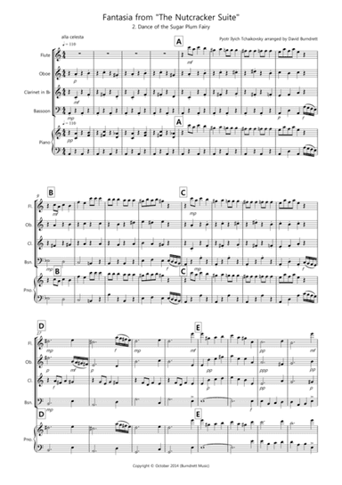 Dance of the Sugar Plum Fairy (fantasia from Nutcracker) for Wind Quartet (arr. David Burndrett)