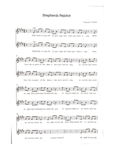 Shepherds Rejoice (2 part) (arr. Charlotte O'Neill)