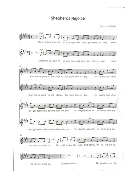 Shepherds Rejoice (2 part) (arr. Charlotte O'Neill)