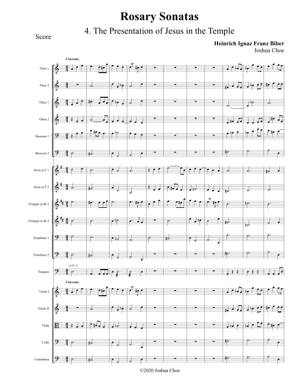 Rosary Sonatas: The Presentation (arr. Joshua Choe)