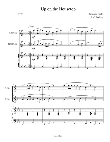 Up on the Housetop (Alto and Tenor Sax Duet with Piano Accompaniment) (arr. B. C. Dockery)