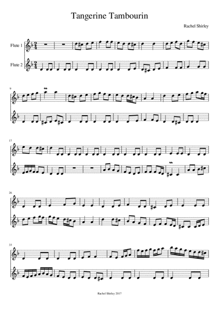 Tangerine Tambourin (flute duet)