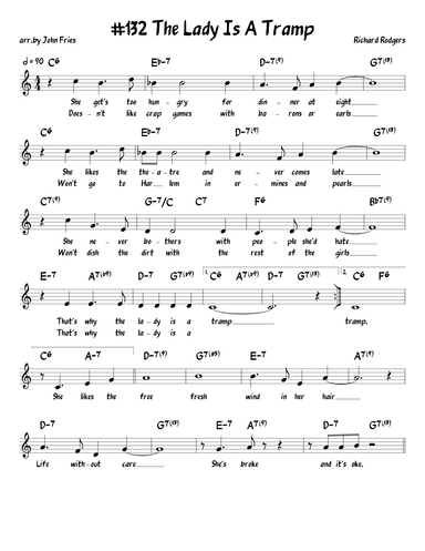 The Lady Is A Tramp (arr. John Fries)