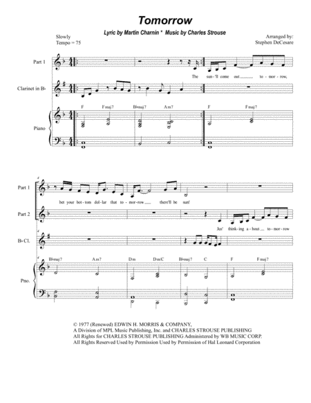 Tomorrow (arr. Stephen DeCesare)