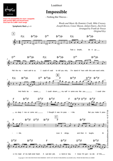Impossible (arr. Frank de Vreeze)