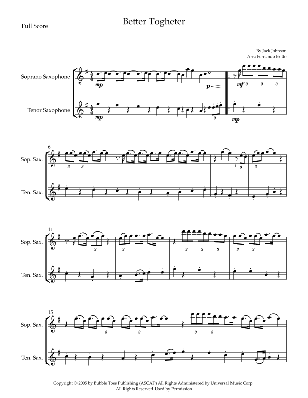 Better Together (arr. Fernando Britto)
