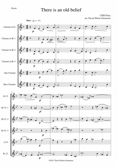 There is an old belief for clarinet sextet (arr. David Warin Solomons)