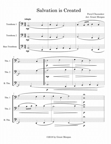 Salvation Is Created - Trombone Trio (arr. Grant Morgan)