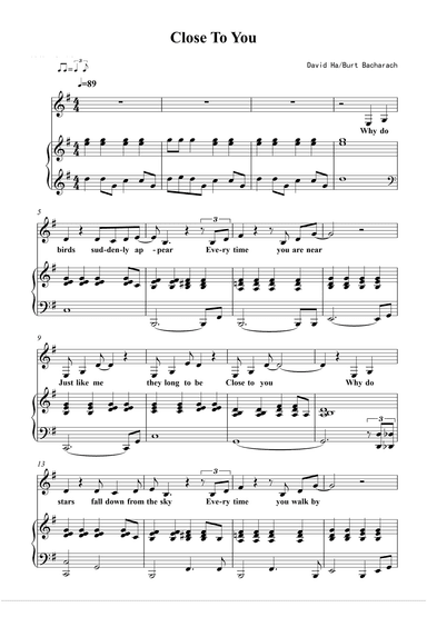 (they Long To Be) Close To You (arr. Hal David)