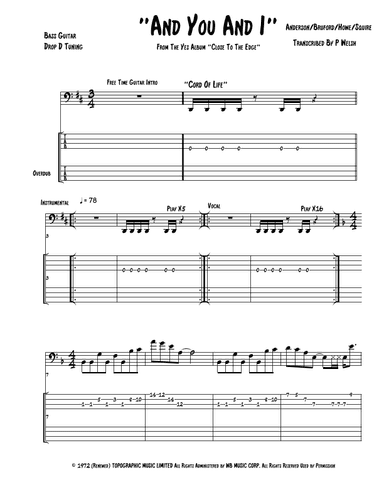And You And I (arr. P Welsh)