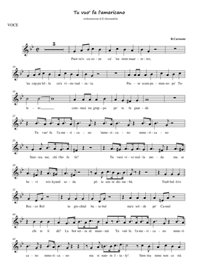 Tu vuo' fa l'americano (voice) (arr. Ester Alessandrini)