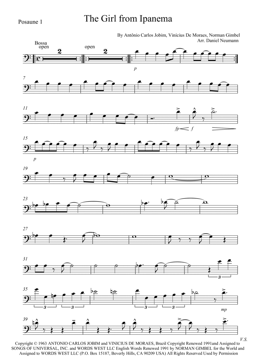 The Girl From Ipanema (garôta De Ipanema) (arr. Daniel Neumann)