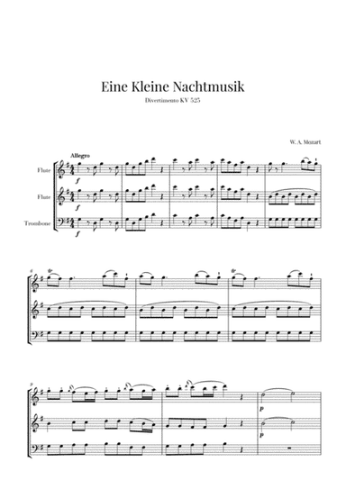 Eine Kleine Nachtmusik for 2 Flutes and Trombone (arr. Cadenza Editions)