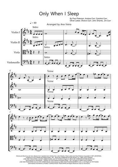 Only When I Sleep (arr. Ana Vieira)