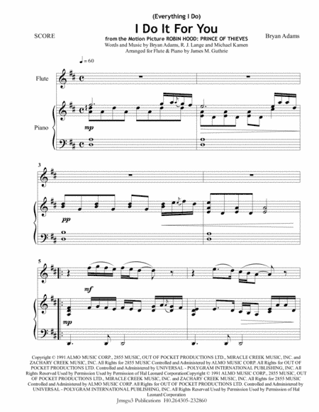 (Everything I Do) I Do It For You (arr. James M. Guthrie, ASCAP)