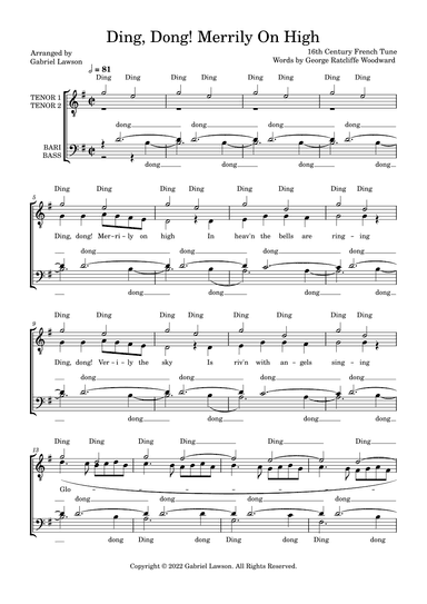 Ding Dong! Merrily On High (arr. Gabriel Lawson)