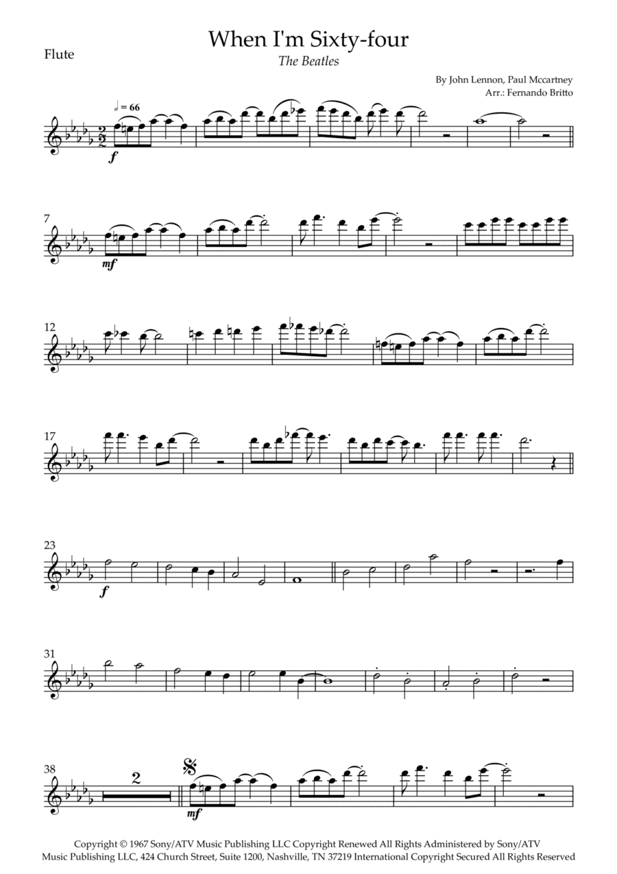 When I'm Sixty-four (arr. Fernando Britto)