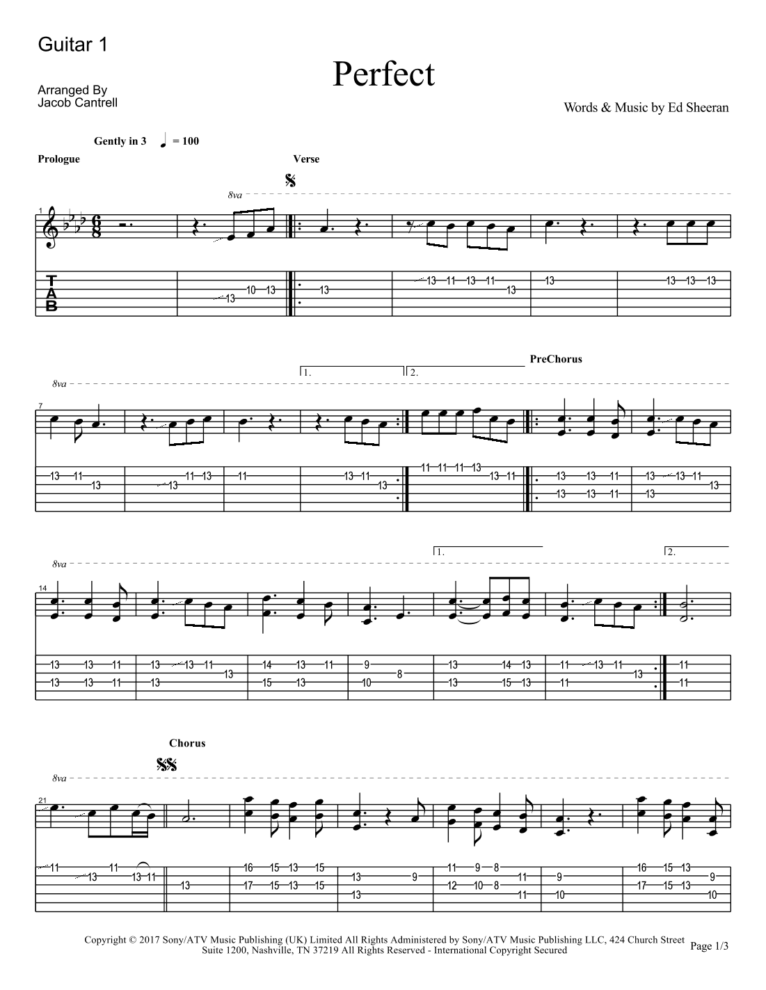 Perfect (arr. Jacob Thomas Cantrell)
