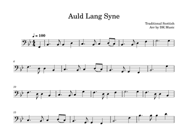 Auld Lang Syne - Cello Solo (arr. DK Music)