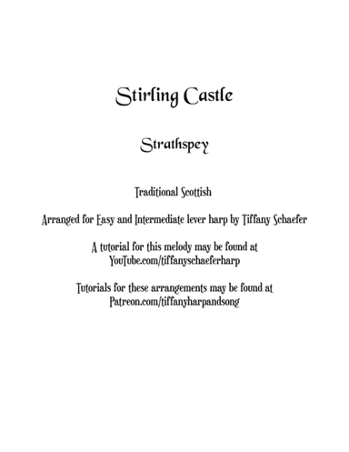 Stirling Castle Strathspey: Early and Late Intermediate Harp (arr. Tiffany Schaefer)