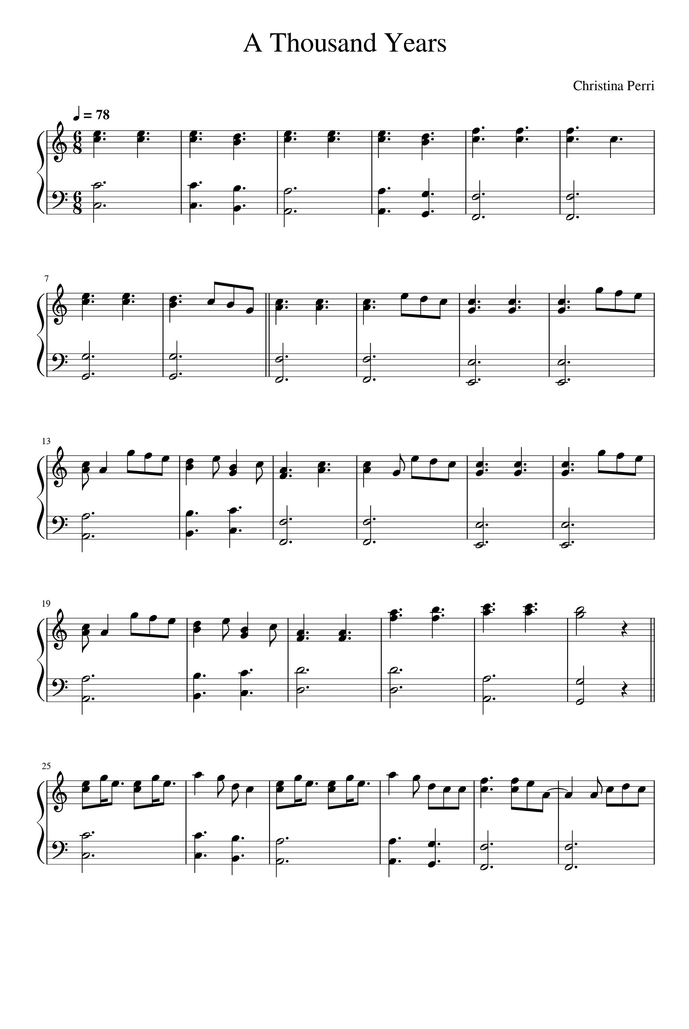 A Thousand Years (arr. Christina Perri)