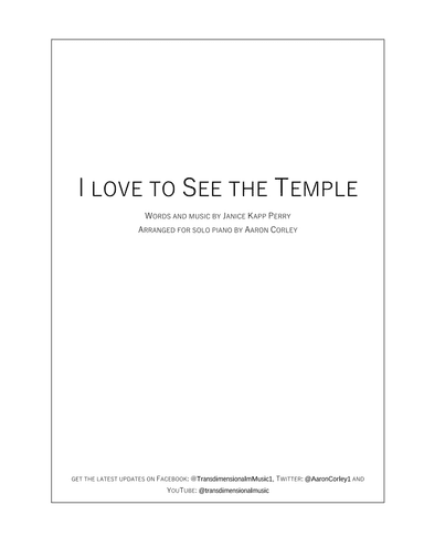 I Love to See the Temple
