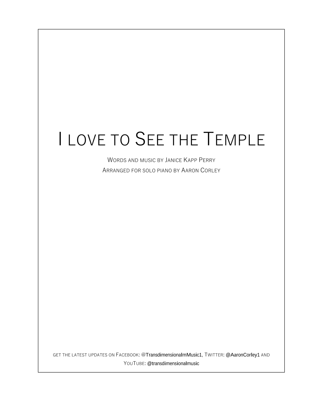 I Love to See the Temple