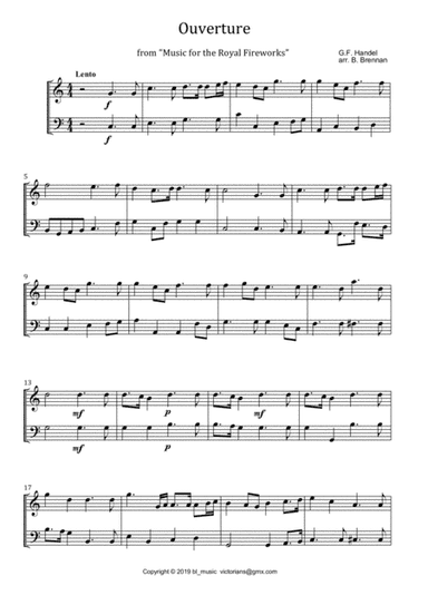 Music for the Royal Fireworks Duo Arrangement TB (arr. B.Brennan)