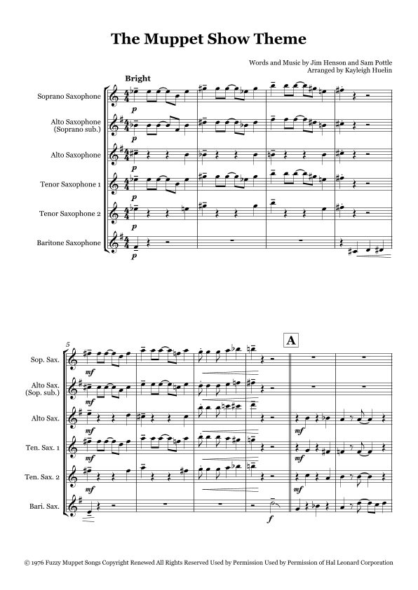 The Muppet Show Theme (arr. Kayleigh Huelin)