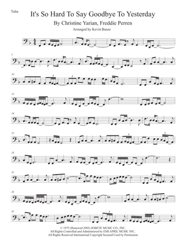 It's So Hard To Say Goodbye To Yesterday (arr. Kevin Busse)