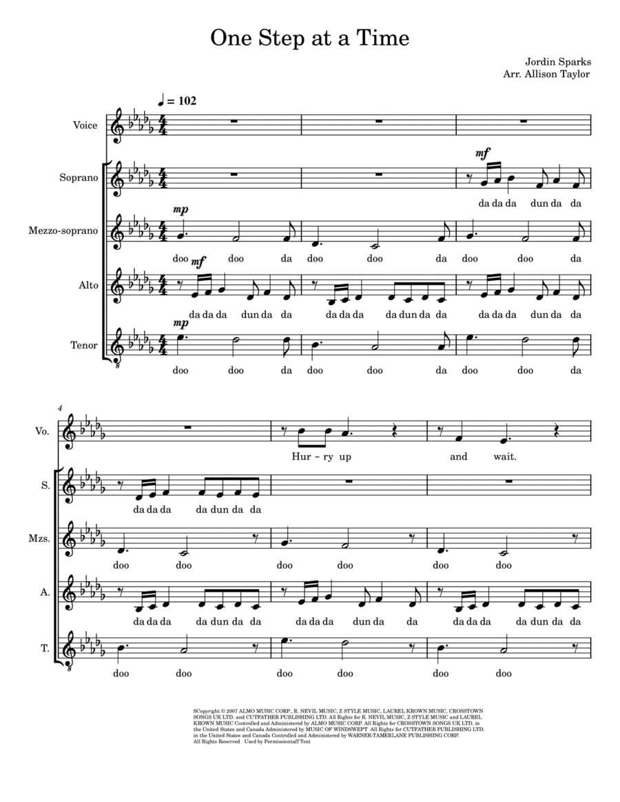 One Step At A Time (arr. Allison Taylor)