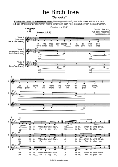 The Birch Tree - SSA/TBB/SAT a cappella (arr. Jake Alexander)