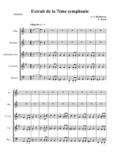 Beethoven Allegretto - woodwind quintet (arr. Christophe Paym)