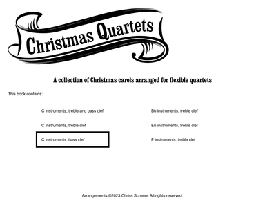 Christmas Flex Quartets - C Instruments bass clef (arr. Chriss Scherer)