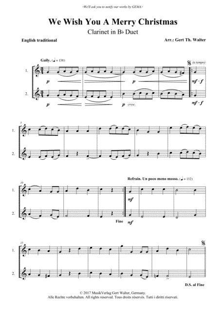 We Wish You A Merry Christmas (arr. Gert Th. Walter)