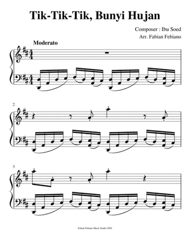 Tik Tik Tik, bunyi hujan - Ibu Soed (arr.Fabian Febiano) (arr. Fabian Febiano Music Studio)
