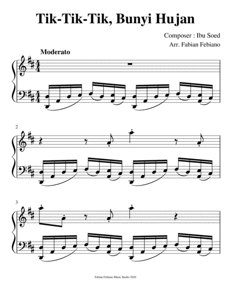 Tik Tik Tik, bunyi hujan - Ibu Soed (arr.Fabian Febiano) (arr. Fabian Febiano Music Studio)