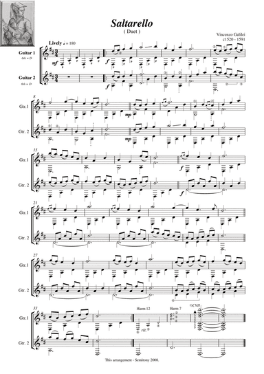 Saltarello - Vincenzo Galilei arr. Guitar Duet (arr. Semitony)