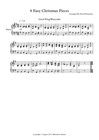 8 Easy Christmas Pieces for Piano Solo (arr. David Burndrett)