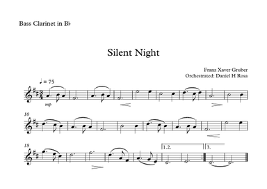 Silent Night - Christmas Carol - Bb Clarinet (arr. Daniel H Rosa)
